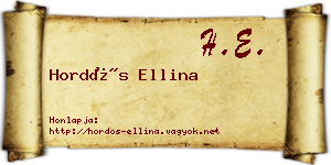 Hordós Ellina névjegykártya